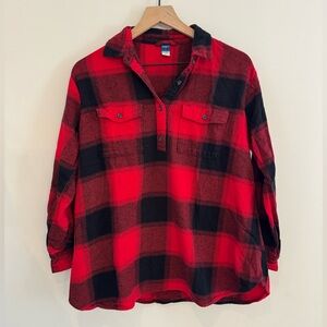 Old Navy Maternity Oversized Plaid Flannel Boyfriend Shirt Size S